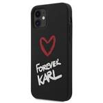 KARL LAGERFELD KLHCP12SSILKRBK IPHONE 12 MINI 5,4" CZARNY/BLACK HARDCASE SILICONE FOREVER KARL