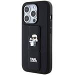 KARL LAGERFELD KLHCP13LGSAKCPK IPHONE 13 PRO / 13 6.1" CZARNY/BLACK HARDCASE GRIPSTAND SAFFIANO KARL&CHOUPETTE PINS