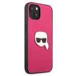 KARL LAGERFELD KLHCP13MPKMP IPHONE 13 / 14 / 15 6,1" RÓŻOWY/PINK HARDCASE LEATHER IKONIK KARL`S HEAD METAL