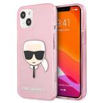 KARL LAGERFELD KLHCP13SKHTUGLP IPHONE 13 MINI 5,4" RÓŻOWY/PINK HARDCASE GLITTER KARL`S HEAD