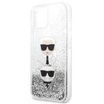 KARL LAGERFELD KLHCP13SKICGLS IPHONE 13 MINI 5,4" SREBRNY/SILVER HARDCASE LIQUID GLITTER KARL&CHOUPETTE HEAD