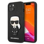 KARL LAGERFELD KLHCP13SOKPK IPHONE 13 MINI 5,4" CZARNY/BLACK HARDCASE SAFFIANO IKONIK KARL`S PATCH