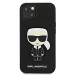 KARL LAGERFELD KLHCP13SOKPK IPHONE 13 MINI 5,4" CZARNY/BLACK HARDCASE SAFFIANO IKONIK KARL`S PATCH