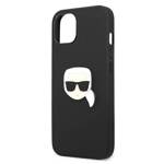 KARL LAGERFELD KLHCP13SPKMK IPHONE 13 MINI 5,4" CZARNY/BLACK HARDCASE LEATHER IKONIK KARL`S HEAD METAL