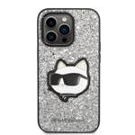 KARL LAGERFELD KLHCP14LG2CPS IPHONE 14 PRO 6,1" SREBRNY/SILVER HARDCASE GLITTER CHOUPETTE PATCH