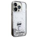 KARL LAGERFELD KLHCP14LLKCNSK IPHONE 14 PRO 6.1" TRANSPARENT HARDCASE LIQUID GLITTER CHOUPETTE