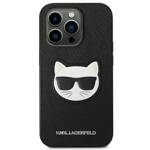 KARL LAGERFELD KLHCP14LSAPCHK IPHONE 14 PRO 6,1" HARDCASE CZARNY/BLACK SAFFIANO CHOUPETTE HEAD PATCH