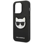 KARL LAGERFELD KLHCP14LSAPCHK IPHONE 14 PRO 6,1" HARDCASE CZARNY/BLACK SAFFIANO CHOUPETTE HEAD PATCH