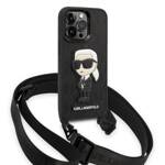 KARL LAGERFELD KLHCP14LSTKMK IPHONE 14 PRO 6,1" CZARNY/BLACK HARDCASE MONOGRAM IKONIK PATCH