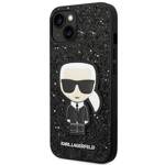 KARL LAGERFELD KLHCP14MGFKPK IPHONE 14 PLUS / 15 PLUS 6,7" HARDCASE CZARNY/BLACK GLITTER FLAKES IKONIK