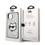 KARL LAGERFELD KLHCP14SG2CPS IPHONE 14 / 15 / 13 6,1" SREBRNY/SILVER HARDCASE GLITTER CHOUPETTE PATCH