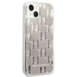 KARL LAGERFELD KLHCP14SLMNMS IPHONE 14 / 15 / 13 6,1" HARDCASE SREBRNY/SILVER LIQUID GLITTER MONOGRAM