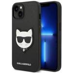 KARL LAGERFELD KLHCP14SSAPCHK IPHONE 14 / 15 / 13 6,1" HARDCASE CZARNY/BLACK SAFFIANO CHOUPETTE HEAD PATCH