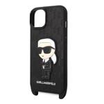 KARL LAGERFELD KLHCP14SSTKMK IPHONE 14 / 15 / 13 6,1" CZARNY/BLACK HARDCASE MONOGRAM IKONIK PATCH