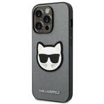 KARL LAGERFELD KLHCP14XSAPCHG IPHONE 14 PRO MAX 6,7" HARDCASE SREBRNY/SILVER SAFFIANO CHOUPETTE HEAD PATCH