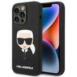 KARL LAGERFELD KLHCP14XSLKHBK IPHONE 14 PRO MAX 6,7" HARDCASE CZARNY/BLACK SILICONE KARL`S HEAD