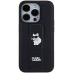 KARL LAGERFELD KLHCP15LGSACHPK IPHONE 15 PRO 6.1" CZARNY/BLACK HARDCASE GRIPSTAND SAFFIANO CHOUPETTE PINS