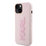 KARL LAGERFELD KLHCP15M3DMBKCP IPHONE 15 PLUS / 14 PLUS 6.7" RÓŻOWY/PINK HARDCASE 3D RUBBER GLITTER LOGO