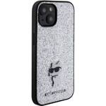 KARL LAGERFELD KLHCP15SGCNPSG IPHONE 15 / 14 / 13 6.1" SREBRNY/SILVER HARDCASE FIXED GLITTER CHOUPETTE LOGO METAL PIN