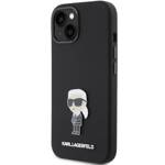 KARL LAGERFELD KLHCP15SSMHKNPK IPHONE 15 / 14 / 13 6.1" CZARNY/BLACK SILICONE IKONIK METAL PIN