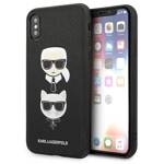 KARL LAGERFELD KLHCPXSAKICKCBK IPHONE X/XS CZARNY/BLACK HARDCASE SAFFIANO KARL&CHOUPETTE HEAD