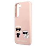 KARL LAGERFELD KLHCS22MSSKCI S22+ S906 HARDCASE JASNO RÓŻOWY/LIGHT PINK SILICONE IKONIK KARL & CHOUPETTE