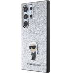 KARL LAGERFELD KLHCS24LGCNPSG S24 ULTRA S928 SREBRNY/SILVER HARDCASE FIXED GLITTER IKONIK LOGO METAL PIN