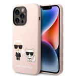 KARL LAGERFELD KLHMP14LSSKCI IPHONE 14 PRO 6,1" HARDCASE JASNORÓŻOWY/LIGHT PINK SILICONE KARL & CHOUPETTE MAGSAFE