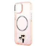 KARL LAGERFELD KLHMP14SHNKCIP IPHONE 14 / 15 / 13 6,1" HARDCASE RÓŻOWY/PINK ICONIC KARL&CHOUPETTE MAGSAFE