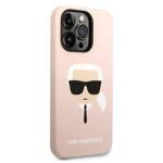 KARL LAGERFELD KLHMP14XSLKHLP IPHONE 14 PRO MAX 6,7" HARDCASE JASNORÓŻOWY/LIGHT PINK SILICONE KARL`S HEAD MAGSAFE