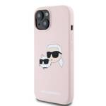 KARL LAGERFELD KLHMP15SSKCHPPLP IPHONE 15 / 14 / 13 6.1" RÓŻOWY/PINK HARDCASE SILICONE KARL & CHOUPETTE MAGSAFE