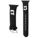 KARL LAGERFELD PASEK KLAWLSLKCNK APPLE WATCH 42/44/45/49MM CZARNY/BLACK STRAP 3D RUBBER KARL&CHOUPETTE HEADS