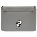 KARL LAGERFELD SLEEVE KLCS16SAKCPMG 16" SREBRNY/SILVER SAFFIANO KARL&CHOUPETTE