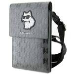 KARL LAGERFELD TOREBKA KLWBSAKHPCG SREBRNY/SILVER SAFFIANO MONOGRAM CHOUPETTE