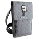 KARL LAGERFELD TOREBKA KLWBSAKHPKG SREBRNY/SILVER SAFFIANO MONOGRAM IKONIK