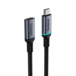 Kabel Baseus High Definition Series USB-C (męski) / USB-C (żeński) 10Gb/s 1m - czarny