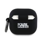 Karl Lagerfeld KLA4RUNKCHK AirPods 4      cover czarny/black Silicone Karl&Chaupette Head 3D