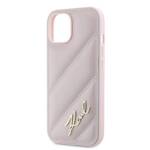 Karl Lagerfeld KLHCP15MPQDSMGP iPhone 15 Plus / 14 Plus 6.7" różowy/pink hardcase Diagonal Quilted Script