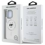 Karl Lagerfeld KLHMP13LHLSCHH iPhone 13   Pro 6.1" biały/white hardcase IML Metal Choupette Head MagSafe