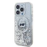 Karl Lagerfeld KLHMP14LLGCHSGH iPhone 14 Pro 6.1" hardcase transparent Liquid Glitter Choupette Head Magsafe