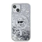 Karl Lagerfeld KLHMP14SLGCHSGH iPhone 14 / 15 / 13 6.1" hardcase transparent Liquid Glitter Choupette Head Magsafe