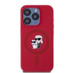 Karl Lagerfeld KLHMP15LSCMKCRHR iPhone 15 Pro 6.1" czerwony/red hardcase Silicone KC Heads Ring MagSafe