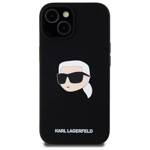 Karl Lagerfeld KLHMP15SSKHPPLK iPhone 15  6.1" czarny/black hardcase Silicone Karl Head Print MagSafe