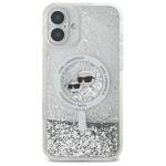 Karl Lagerfeld KLHMP16SLGKCSGH iPhone 16 6.1" hardcase transparent Liquid Glitter Karl&Choupette Head Magsafe