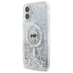 Karl Lagerfeld KLHMP16SLGKISGH iPhone 16  6.1" hardcase transparent Liquid Glitter Karl Head Magsafe