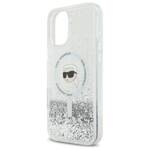 Karl Lagerfeld KLHMP16SLGKISGH iPhone 16  6.1" hardcase transparent Liquid Glitter Karl Head Magsafe