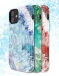 Kingxbar Agate Series eleganckie etui pokrowiec z nadrukiem agat iPhone 12 mini zielony