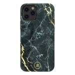 Kingxbar Marble Series eleganckie etui pokrowiec z nadrukiem marmur iPhone 12 mini czarny