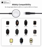 Ładowarka bezprzewodowa Choetech T319 MFI o mocy 5W, do Apple Watch + kabel USB-C - czarna