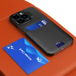 Leather Stand Case etui do iPhone 14 Plus pokrowiec portfel na kartę z podstawką czarne